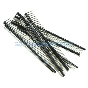 10pcs Single Row 1x40-Pin 2.54mm Pitch Spacing 1 x 40P Male Pin Right Angle Bend - Picture 1 of 4