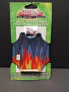 Smoo-Z Smoker's Coozie Cigarette Case & Lighter Holder - Fire Flames New - Picture 1 of 2