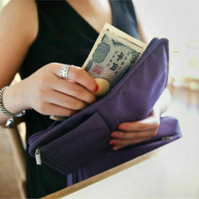 Cartera de viaje familiar porta pasaporte bloqueo RFID organizador de documentos bolsa estuche Foto 1 de 4