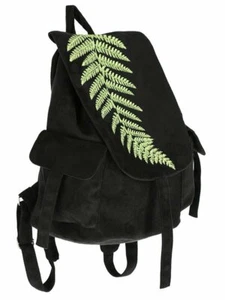 Restyle Fern Leaves Leaf Forest Plants Gothic Punk Witchy Occult Black Backpack - Picture 1 of 4