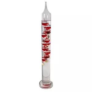 44cm Tall Free Standing Galileo Thermometer with 10 red floating globes - Foto 1 di 7