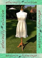 Original Antique Vintage Victorian Edwardian Silk Lace Chemise Slip Lingerie S 8