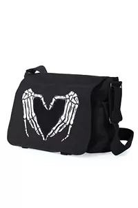 Ropa PROHIBIDA Negro Gótico Emo Punk Esqueleto Manos Corazón Bolso Amor Más Oscuro - Imagen 1 de 3