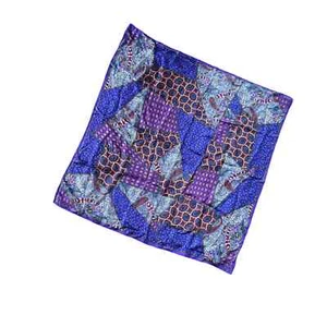 Vintage 80er Jahre Elaine Gold Kollektion XIIX lila Paisley Patchwork Seidentuch 31" - Bild 1 von 3