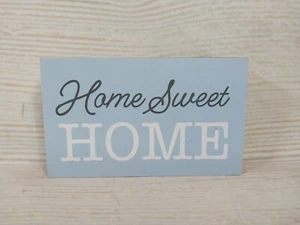 New! "Home Sweet Home" Wood Block Sign Table Decor Farmhouse Tier Tray Blue - Picture 1 of 9