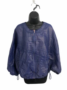 Elevenses Anthropologie Linen Jacket Bubble Sleeve Oversized Top Monochromatic - Picture 1 of 8