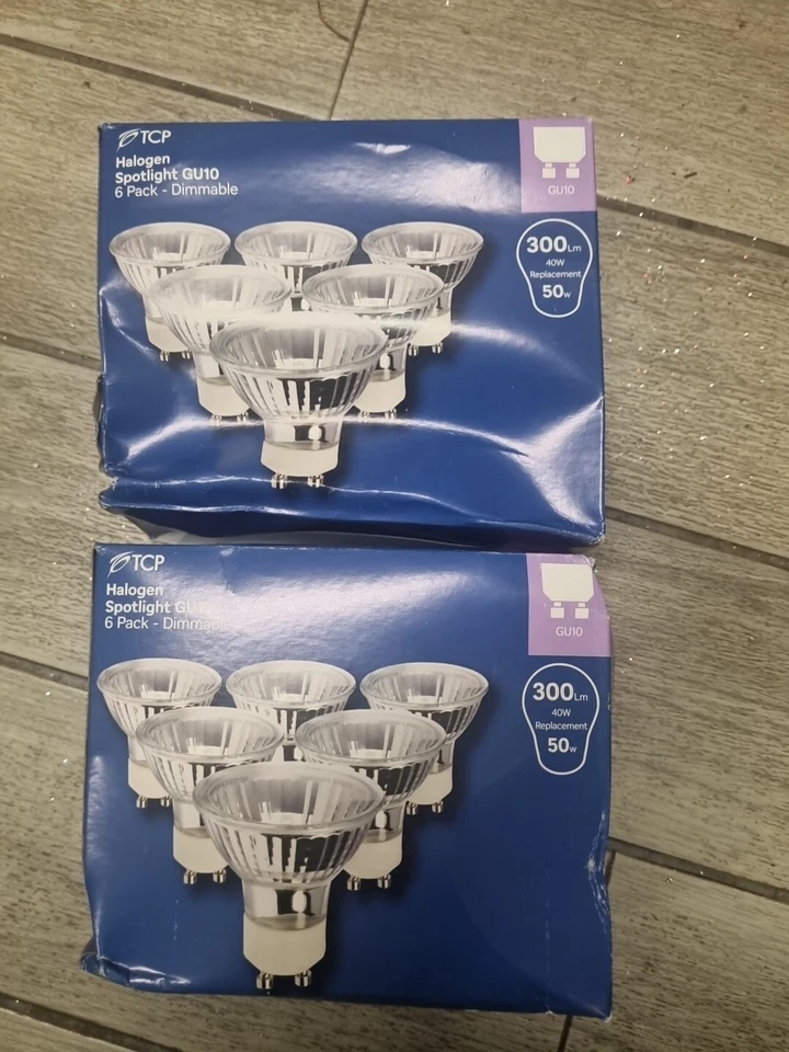 2 X 6 BULB TCP halogen spotlight GU10 dimmable bulb , pack of 6 , 300 lm 40w - Image 1 of 1
