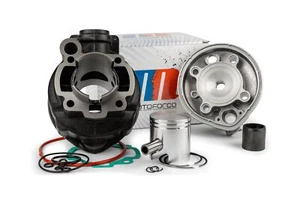 GRUPPO TERMICO CILINDRO MOTORFORCE BIFASCIA D.47mm MOTO MINARELLI AM6 70cc GHISA - Foto 1 di 6