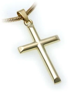 Anhänger Kreuz echt Gold 585 32 mm Glanz günstig Gelbgold Unisex - Picture 1 of 2