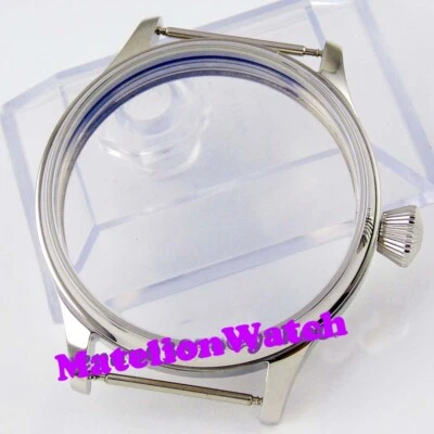 Lujo 44mm Pulido Caja Reloj Acero Inoxidable 316L Ajuste Movimiento ETA 6497 6498  Foto 1 de 4