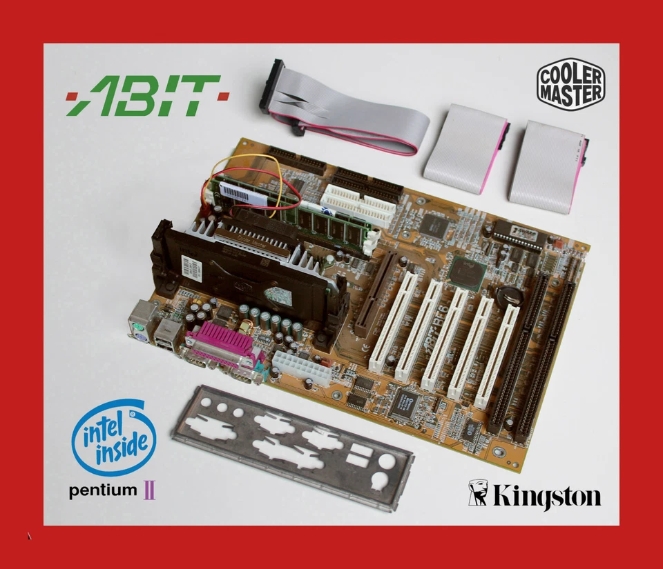 Abit BE6 rig ⭐️ CPU P3 450 + 512MB RAM - Vintage Slot 1 Scheda madre motherboard - Immagine 1 di 4