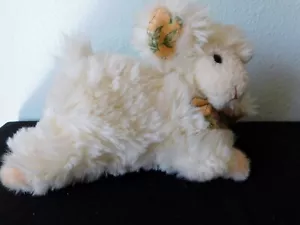 Plush & Sherpa STUFFED LAMB Eggshell & Apricot by Chosun 11 x 7 inches VGC - Picture 1 of 5