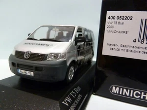 WOW EXTREMELY RARE VW T5 7H TDi 2.5L Bus 2003 Silver met 1:43 Minichamps-T1/T2 - Picture 1 of 6