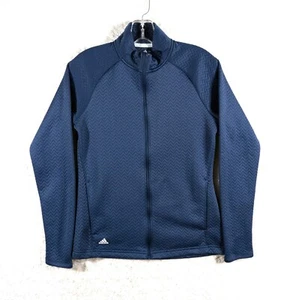 Adidas Golf Jacket Womens Small Blue Textured Long Sleeve Full Zip Mock FI9512 - Picture 1 of 9