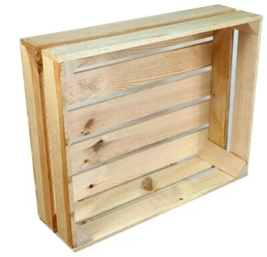 SET Neue flache Holzkisten Obstkisten Massive Stabile Regale Weinkisten  - Bild 1 von 4
