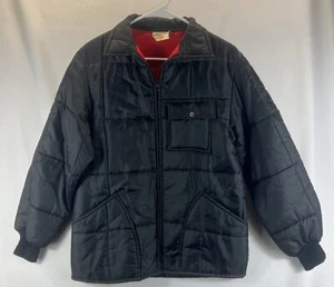 Skagway Mens Black Full Zip Red Interior Long Sleeve Collared Padded Jacket Sz S - Picture 1 of 21