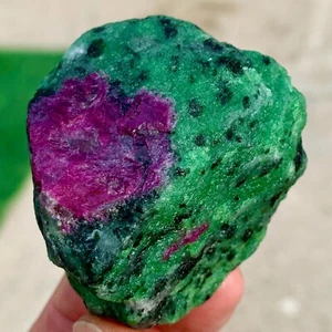 106G Natural green Ruby zoisite (anylite) crystal Chakra Healing Energy - Picture 1 of 21