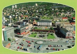 Postal vintage con vista aérea de Narvik City en Noruega - Imagen 1 de 2