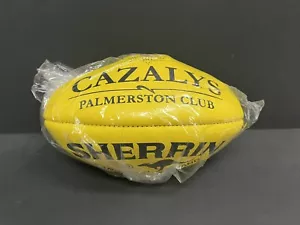 AFL SHERRIN KANGAROO BRAND YELLOW AFLW Size 4 LEATHER GAME FOOTBALL Cazalys NT - Picture 1 of 3