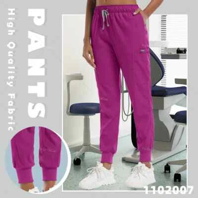 Pantalón exfoliante médico Jogger parte inferior de trabajo unisex elástico belleza clínica enfermera pantalón Foto 1 de 4