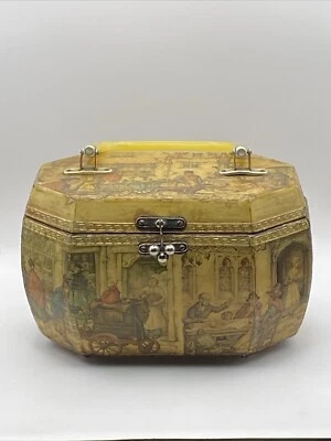 Vintage Anton Pieck Street Scene Octagon Wooden Box/Purse  - Image 1 of 4