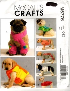 Abrigos para perros McCalls M5776 bufanda calentadores de piernas patrón de costura sin cortar - Imagen 1 de 2