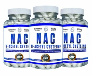 3X Bottiglie N-ACETIL-L-CISTEINA NAC 600 mg 300 Capsule USA - Foto 1 di 3