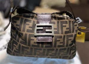 Fendi Baguette Gunmetal Hardware Shoulder Bag Brown Canvas - Bild 1 von 7