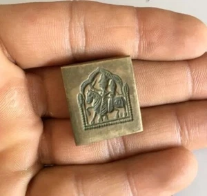 1800's India Ancient Rare Bronze God Goddess On Horse Design Jewelry Mold Die - Picture 1 of 4