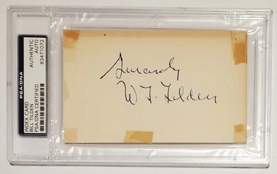 Index Card WILLIAM BILL TILDEN Auto Autograph PSA DNA Authentic Tennis Legend - Image 1 of 2