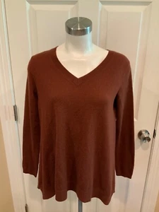 Vince Brown Wool Cashmere Blend V-Neck Sweater, Size S - Picture 1 of 5