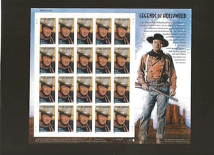 2004 Sc3876 Legends of Hollywood John Wayne Pane of 20 MNH OG Cv18.00 - Picture 1 of 1