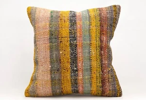 Kilim Pillow Cover, 20x20 in, Decorative Sofa Cushion, Handmade Boho Pillow - Picture 1 of 4