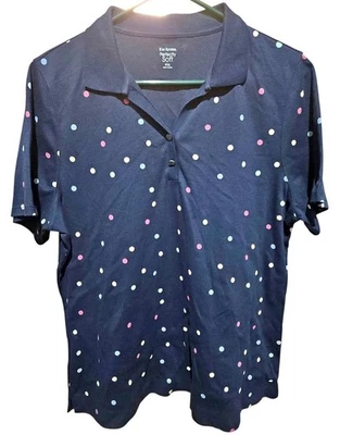 Идеально мягкая рубашка-поло Kim Rogers PXL темно-синяя цветная в горошек хлопковая смесь - Изображение 1 из 3