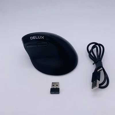 *NO RGB* Delux M618mini Wireless Ergonomic Mouse Bluetooth 2.4ghz Right Handed - Image 1 of 4