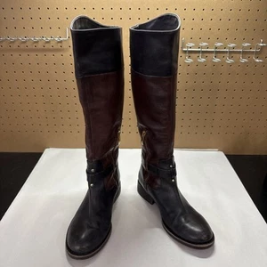 Vince Camuto Damen zweifarbige Flavian Leder Reitstiefel Größe 7B EU37 - Bild 1 von 20