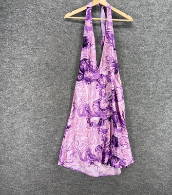 Новые изделия платье женщин 2XL фиолетовый Colorblock Shift Midi без рукавов с бретелью через шею - Изображение 1 из 4