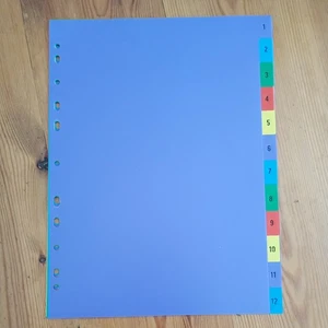 A4 1 -12 Part plastic numbered File Filing Dividers Folder Multicoloured  - Picture 1 of 6