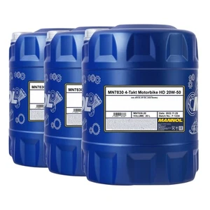60 (3x20) Litro 7830 Mannol SAE 20W-50 de Moto / Quad Aceite / para Jaso MA2 - Imagen 1 de 4
