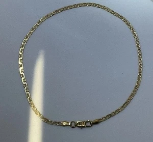 14K Gelbgold Mariner Anker Gliederkette 8,5" Armband oder Fußkettchen 2,6 g - Bild 1 von 8