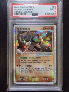 PSA 9 Regirock Ex Holo 98/101 - 2004 Ex Hidden Legends Rare Pokemon Card - Picture 1 of 2