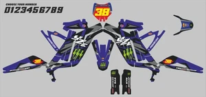 YZE Yamaha Custom Graphics Kit Surron Light Bee Wrap Sticker Deegan Star Blue - Picture 1 of 1