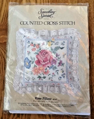 Something Special Rose Pillow Counted Cross Stitch 50147 Finished Size 12" x 12" - Image 1 of 2