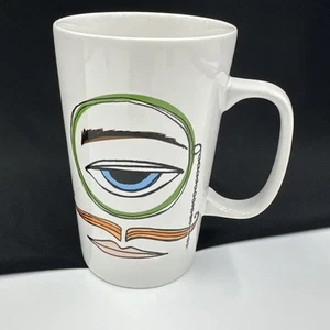 Starbucks  Coffee Mug 2014 Monocle Eye Mustache 16 oz Red Lips Collection 16 Oz - Picture 1 of 12