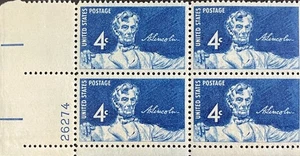 4 Cent Lincoln Plate Block Issued In 1959. Scott’s 1116. Beautiful Plate. A Must - Picture 1 of 1