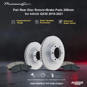 Pair Rear Disc Rotors+Brake Pads 295mm for Infiniti QX30 2016-2021 - Picture 1 of 5