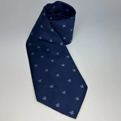 Brooks Brothers 346 Pure Silk Blue Butterflies Tie USA/Italy 3 5/8 X 61" - Image 1 of 4