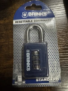 BRINKS - 40mm 4-Dial Resettable Sports Padlock - Zinc Die-Cast 40 mm, Navy - Picture 1 of 2