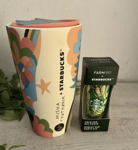 NEU MIT ETIKETT STARBUCKS UKRAINE KÜNSTLER MISHA TYUTYUNIK KERAMIK TUMBER & SCHLÜSSELANHÄNGER - Bild 1 von 5