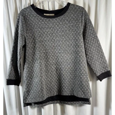 Ann Taylor LOFT Textured 3/4 Sleeves Sweatshirt, Charcoal Gray, Sz: M, 73-68 - Изображение 1 из 4